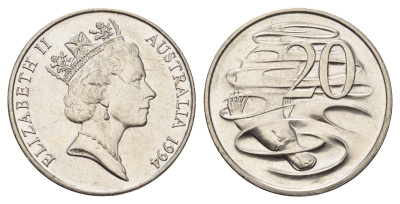 Австралия 20 центов 1994 KM 82 медно-никель UNC 202-141