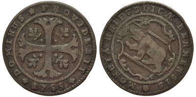 Швейцария, Берн 1/2 батцен 1785 HMZ 2-226w бронза 441-1514