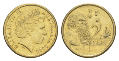 Австралия 2 доллара 2006 абориген, Елизавета II (1952-2022) KM 406 алюминиевая бронза 4588-829