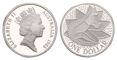 Австралия 1 доллар 1988 200 лет Австралии KM 100a серебро PROOF 11-014-16