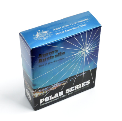 Австралия 5 долларов 2009 Международный полярный год 2007-2008, австралийское северное сияние, голограмма KM 1081 серебро PROOF 4-3-3-07