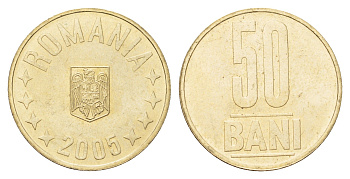 Румыния 50 бань (бани) 2005 KM 192 никель латунь UNC 3459-722