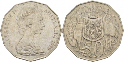 Австралия 50 центов 1979 Елизавета II (1952-2022), герб, кенгуру KM 68 медно-никель 3457-216