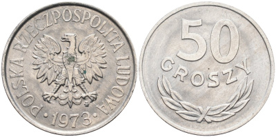 Польша 50 грошей 1973 MW, Народная Республика KM 48.1, Parchimowicz 210h алюминий aUNC 3336-415