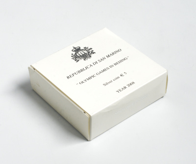 Сан-Марино 5 евро 2008 Олимпиада в Пекине, танец с лентами KM 513 серебро PROOF 4-3-2-05