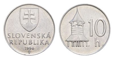 Словакия 10 геллеров 1993 KM 17 алюминий UNC 4632-446