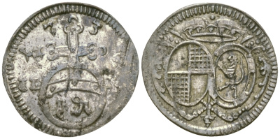 Бранденбург-Байрейт 1 пфенниг 1732 ILR KM 161 серебро 99-1044