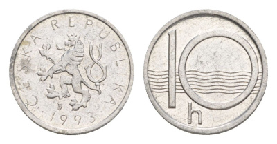 Чехия 10 геллеров 1993 KM 6 алюминий UNC 4632-515