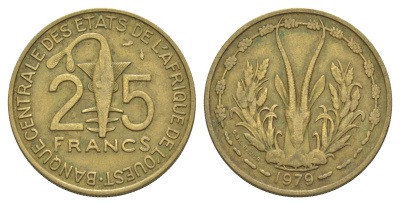 Западная Африка (BCEAO) 25 франков 1979 Центральный банк государств Западной Африки KM 5 медь алюминий никель 4642-254