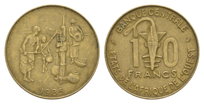 Западная Африка (BCEAO) 10 франков 1985 KM 10 медь алюминий никель 4656-841