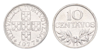 Португалия 10 сентаво 1977 KM 594 алюминий UNC 4669-1167