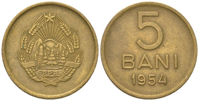Румыния 5 бань (бани) 1954 KM 83.2 медь цинк никель 218-343