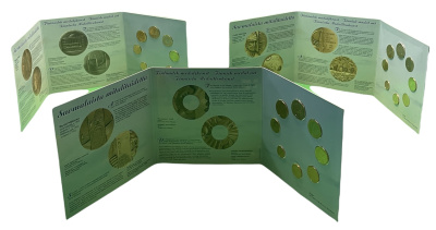 Финляндия набор из трех евронаборов по 8 монет в каждом 1999, 2000, 2001 официальный набор в оригинальном буклете  биметалл  UNC  5-6-1-14