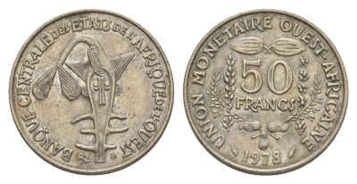 Западная Африка (BCEAO) 50 франков 1978 Центральный банк государств Западной Африки KM 6 медно-никель 4643-755