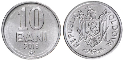 Молдова 10 бани 2018  KM 7 алюминий  UNC  M71-05