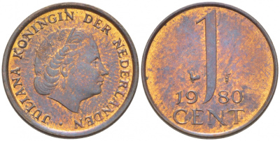 Нидерланды 1 цент 1980 Юлиана (1949-1980) KM 180 бронза 3457-1067