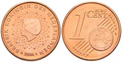 НИДЕРЛАНДЫ 1 ЕВРОЦЕНТ 2004 KM 234 сталь плакированная медью UNC 187-113