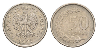 Польша 50 грошей 1991 Y 281 медно-никель 4381-921